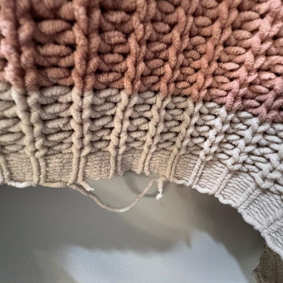 POL Striped Chenille Sweater - Pink, Olive, Cream, size Small - Picture 5 of 5